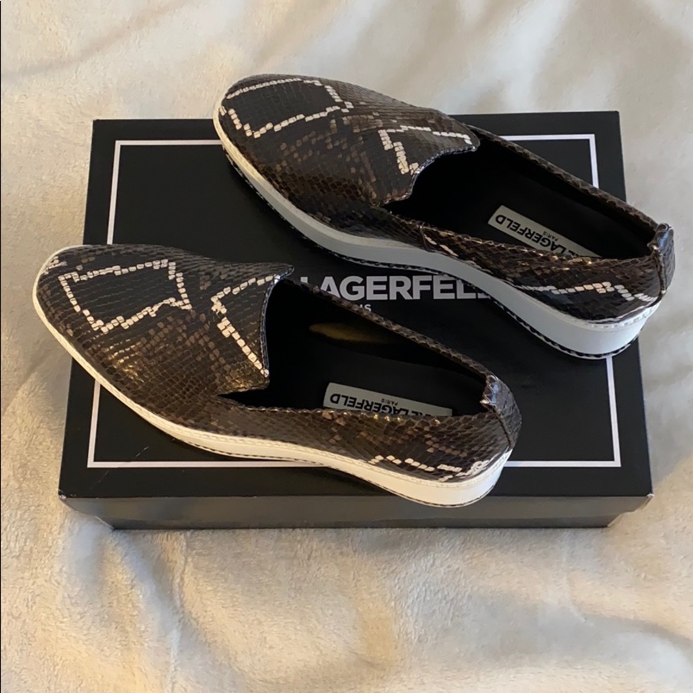 Karl Lagerfeld Paris Snake Print Shoes Size 7.5